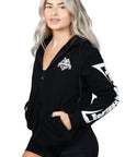 Women's Full Zip Hoodie - Black